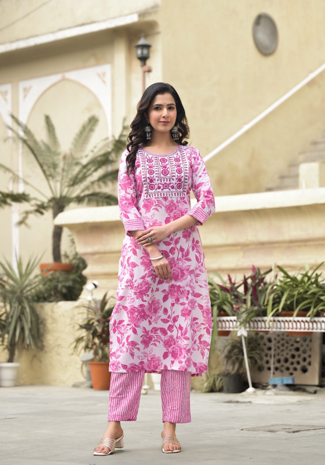 128 Dhruvi Rayon Printed Straight Cut Kurti With Bottom Dupatta Wholesale Market In Surat
